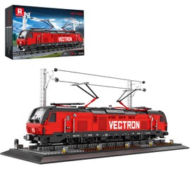 Reobrix Train Building Block Kit with Base,MOC City Train Sets,Classic Vectron Electric Truck 66019,Model for Adult Car Lovers,Gift Ideas for Girls Boys Home Décor,1757 PCS