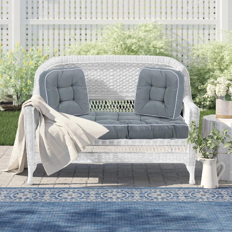 Blytieor 3 Piece Wicker Chair Cushion Set, 1 Loveseat Wicker