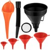 6 Pcs Plastic Funnel Set, Long Mouth Automotive Funnel in