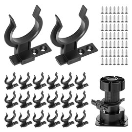 Kitchen Plinth Clips 20 Pack, Durable Kick Board Plinth Clips with 60 Screws, Plastic Kickboard Clips for Secure Installation, Fits 32-42mm Kitchen Plinths, Skirting Board & Bath Panel Clips