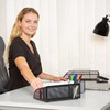 Relaxdays Desk Organizer, Metal Black, 18 x 25.5 x 10.5