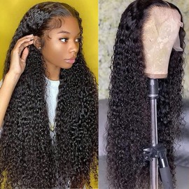 Siyun Show 13x4 Curly Lace Front Wigs Human Hair 180% Density Deep Curly Human Hair Wigs for Black Women Pre Plucked With Baby Hair 22 Inch