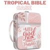 Tropical Floral Bible Cover With Handle, Study Case, Carrying Case