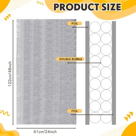 Frienda 24 Pcs Garage Door Insulation Panels Kits Double Bubble Reflective Aluminum Foil Radiant Barrier Thermal Insulation Sheet for Garages Greenhouses Attics Walls Windows (24 x 48 Inch)