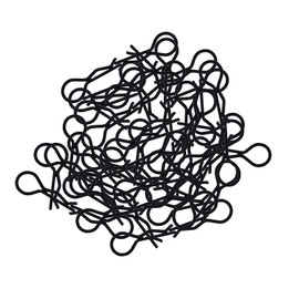 100pcs RC Body Clips Bent Springy R Pins Bent for 1/8 1/10 1/12 Car Truck Crawler Buggy Shell Replacement (Black)