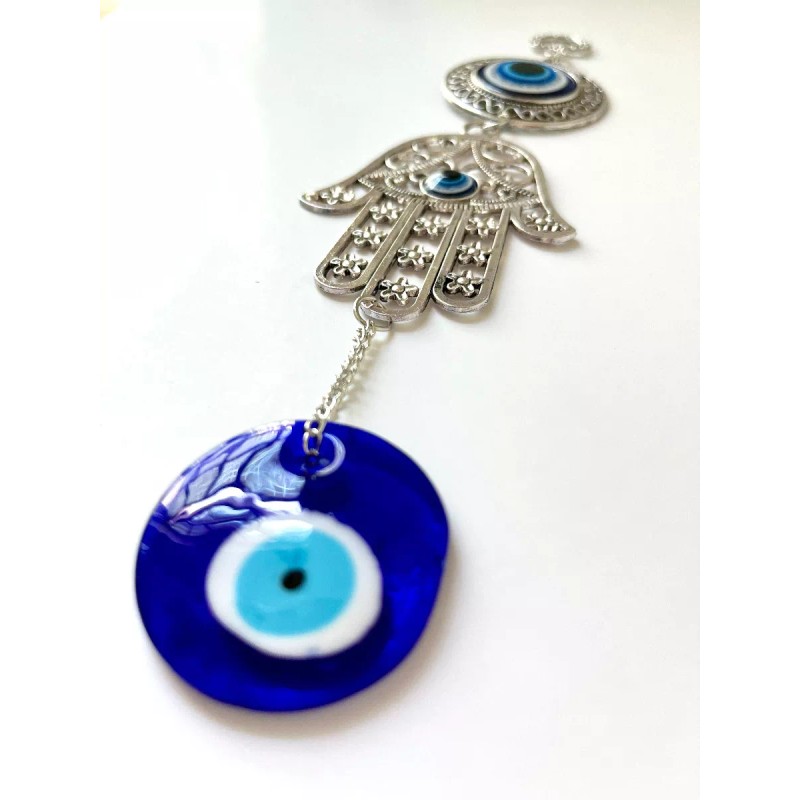 Satnam Amuleto Mano De Fatima Y Ojo Turco Colgante. Casa