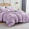 CozyLux Lavender Purple Comforter Set Queen Size, 3 Pieces Solid