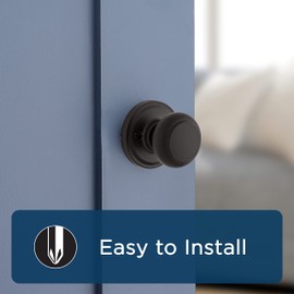 Weiser Troy Matte Black Door Knob, Non-turning Interior Door Handles/Dummy Knobs for Wardrobe, Closet Door & French Doors, Cabinet Handle/Cupboard Handles, Traditional Home Décor