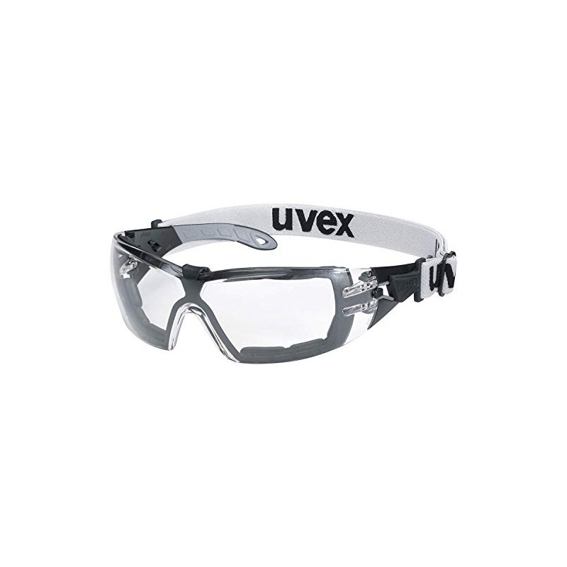 Uvex Pheos Supravision Extreme Safety Glasses with Headband - Transparent/Grey