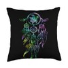 Dreamcatcher Boho Sea Turtle Native American Feather Graphic Throw Pillow