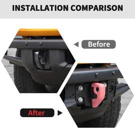 RT-TCZ Tow Hook Covers Bumper Tow Hook Covers Rubber Protector Cover Exterior Accessories for Ford Bronco 2021-2025 (Style A, Pink)
