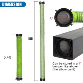 OUTPRIZE 15FT RV Sewer Hose, Extreme Heavy Duty TPE for Abrasion Resistance and Crush Protection, Camper Sewer Hose Kit with Pre-Attached Bayonet Fittings, 4-in-1 Adapter Elbow and Wrench, Green