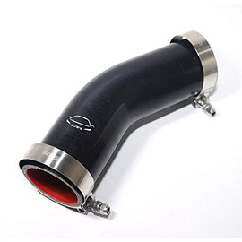 LTI Universal 4-Ply Reinforced High Performance 2" (51mm) ID 45 Degree Elbow Silicone Hose Coupler With T Bolt Clamp T304 Stainless Steel (2" BLACK)