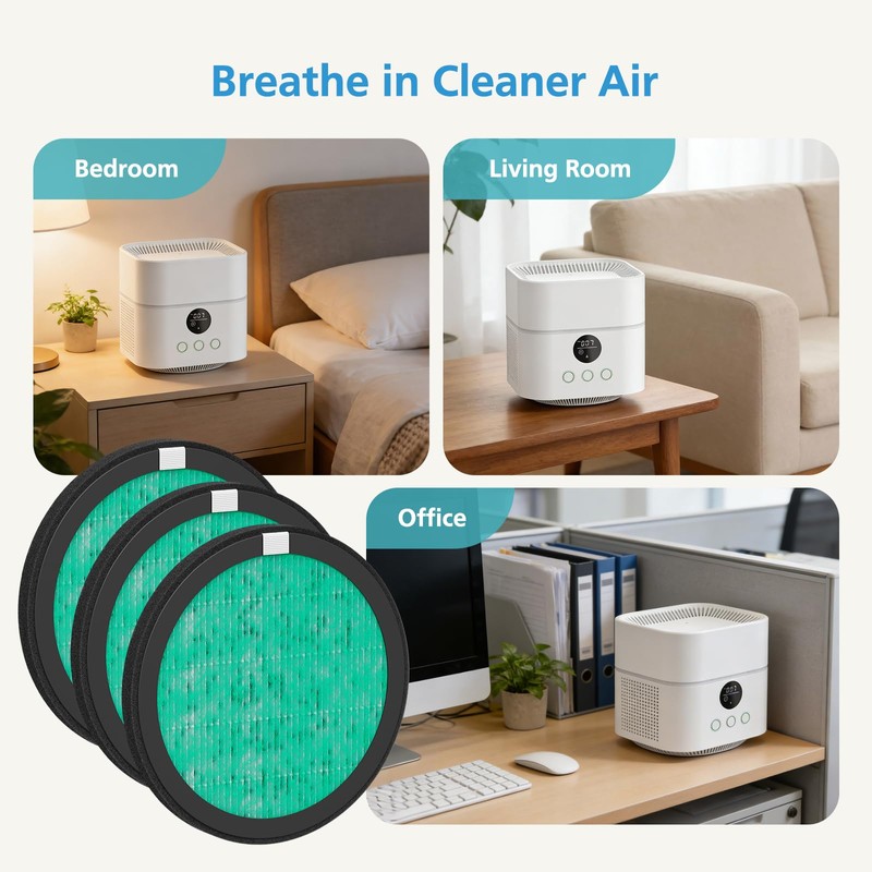 WG-03 Replacement Filters for HomBreez WG-03/WG-03-S/F-WG Air Purifier