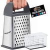 GORILLA GRIP 4-Sided 100% BPA-Free Cheese Grater With Container, Stainless