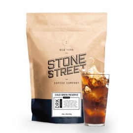Stone Street Cold Brew Coffee, Strong & Smooth Blend, Low Acid, 100% Arabica, Gourmet Coffee, Coarse Ground, Dark Roast, Colombian Single Origin, 1 LB