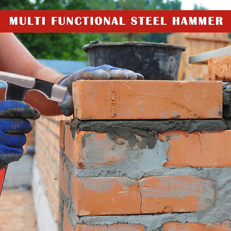 Bricklayer's Hammer Mason's Hammer - 16 oz Masonry Tool with