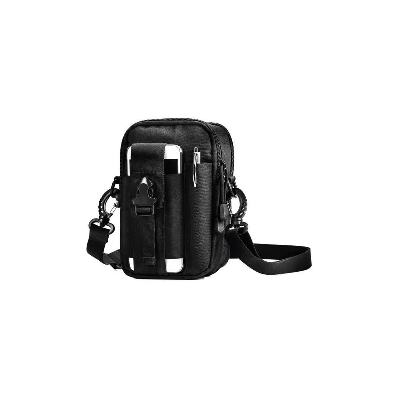 Bolsa Mariconera Bolso Bandolera Porta Celular Multiusos Color Negro 2