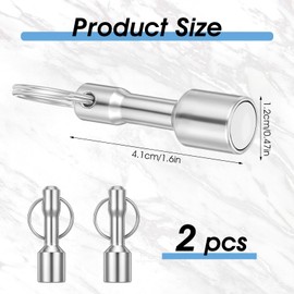 HJZHII 2PCS Magnet Keychain, Strong Magnet Key Holder Test Magnets Metal Verifier for Brass Silver Gold Rare Earth Ferrous Metals Precious Metal Test