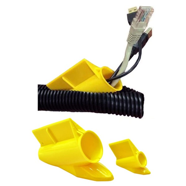 Yellow Loom Tool Kit - Cable Insertion for Bundles from 1/4" to 1" (1 Small Tool + 1 Large Tool)