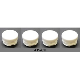 White 1" Round Tubing Plastic Hole Plug End Cap, 1 inch OD Tube Pipe Cover Plug, Heavy Duty Plastic Plug Cap Insert, Durable Chair Glide (4)
