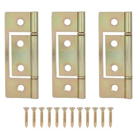 Lashow 6 Pack Bifold Door Hinge Non-Mortise Bi-fold Door Hinges Surface Mounted Hinges for Closet Bifold Doors，3 Inch & Brushed Brass