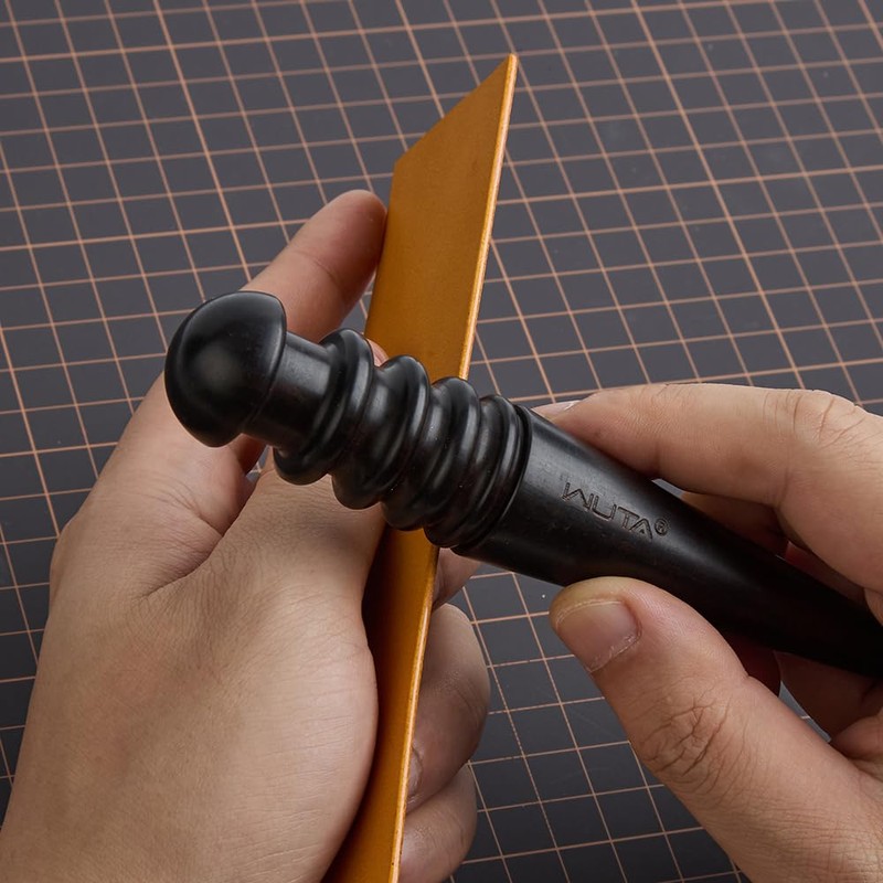 WUTA Leather Burnisher Kit, Ebony Leather Polishing Tool, Leather Polisher