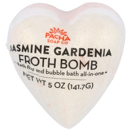 PACHA SOAP Jasmine Gardenia Heart Froth Bomb, 5 OZ