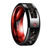 Phyonio Black Wedding Rings for Men 8mm Tungsten Carbide Rings