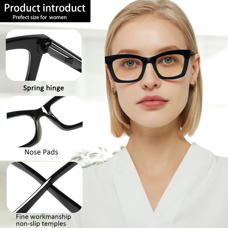 ZOECENT 6 Pack Oprah Style Reading Glasses for Women Blue