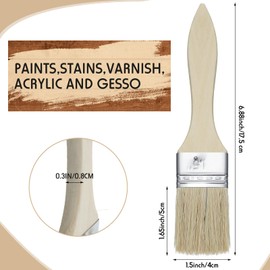 Skylety 120 Pcs Chip Paint Brushes Bulk 1.5 Inch Chip Brush Multi Purpose Stain Brushes with Wood Handle for Home Wall Paint Glues Varnish Art Crafts Furniture Fences Deck Door