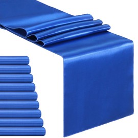 B-COOL Navy Table Runner Satin Table Runners Wedding Table Runners 10 Packs 12x108 inch Silk Smooth Fabric for Wedding Party Decorations