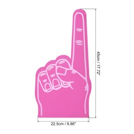 PATIKIL Foam Finger 18 Inch, 3 Pack Number 1 DIY Blank Foam Hand Cheerleading for Athletics Sport Game Events, Rose Red