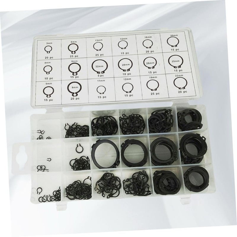 iplusmile 18 Size Carbon Steel Retaining Ring Assortment Circlip Set