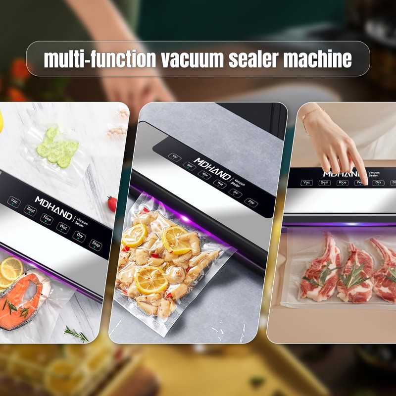 MDHAND Vacuum Sealer Machine, Fast-Compact/Multi-Functional Food Saver Vacuum Sealer Machine