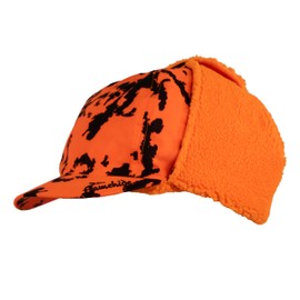 Gamehide Fleece Lined Waterproof Deer Hunting Hat with Drop Down Ear Flaps (US, Alpha, Large, ACENT Ignis)