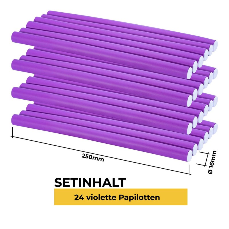 Neuhall Papilotten Hair Rollers Purple 24 Pieces Length 250 mm