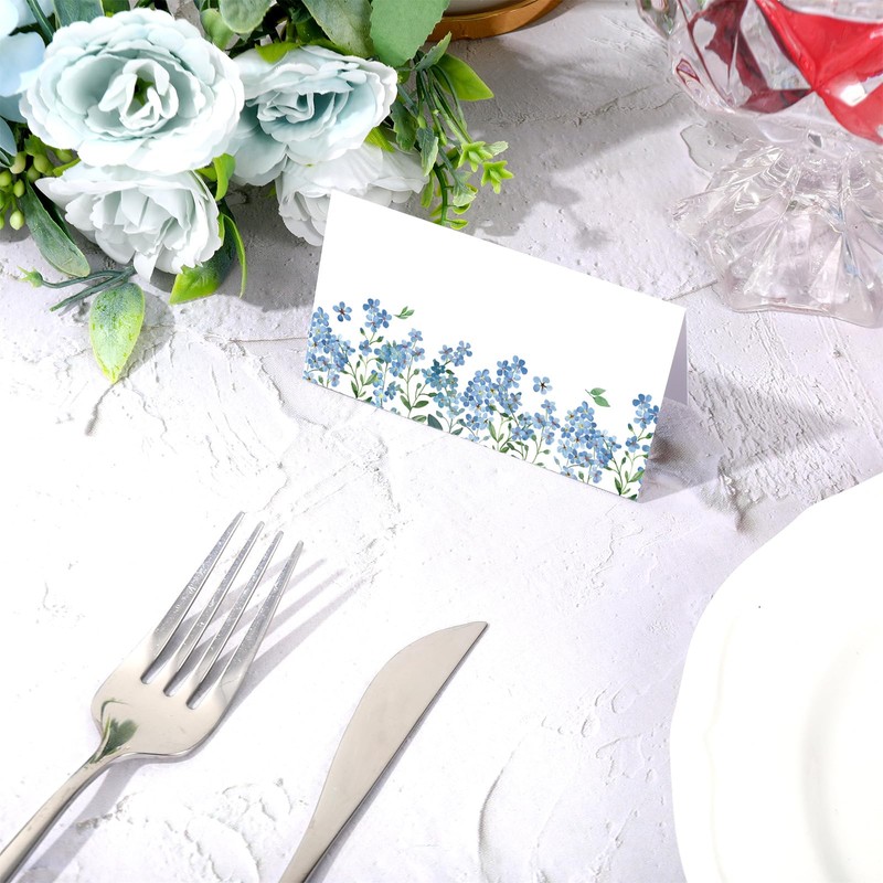 FYSUIMU 100Pcs Spring Floral Place Card 2 x 3.5 Inch