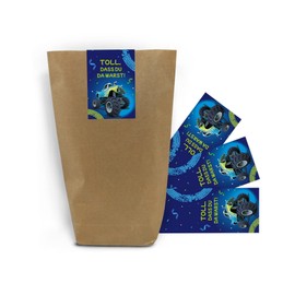 12 Gift Bags + 12 Stickers Car Monster Truck Party Bags Children's Birthday Boy Gift Bags for Party Favours Wrapping at Boys Birthday