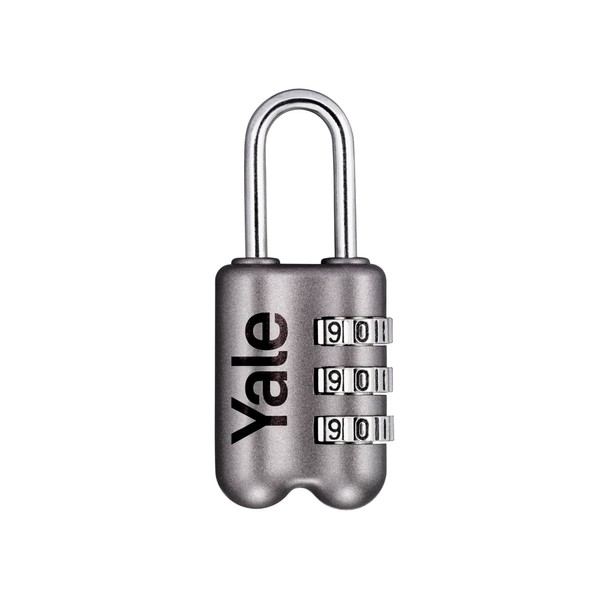 Yale YP2/23/128/1/Y Combination Travel Padlock, Yellow, 28mm, pack of 1, suitable for travel bags and luggage