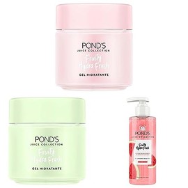 Pond's Cuidado Facial Fruity Hydra Fresh Sandía, Gel Hidratante, 110 g + Cuidado Facial Fruity Hydra Fresh Aloe, Gel Hidratante,110 g + Cuidado Facial