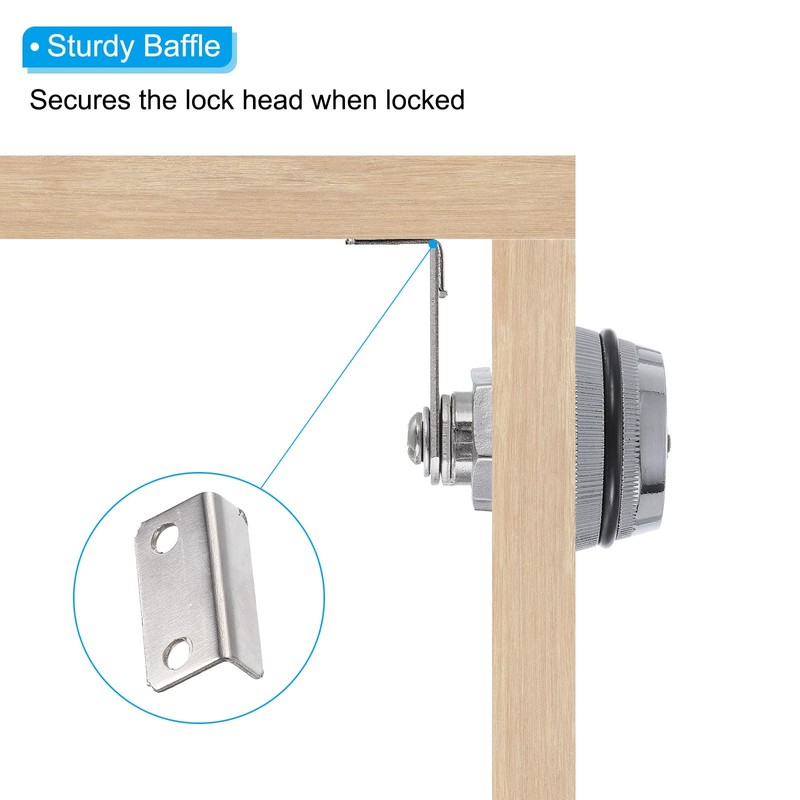 PATIKIL 1-1/8" Combination Cam Lock, 2 Pcs File Cabinet Locks