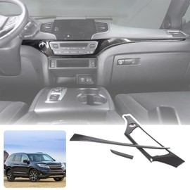 Car ABS Inner Central Console Dashboard Decoration Panel Fit For Honda Pilot 2016-2022 Honda Ridgeline 2017-2023 Honda Passport 2019-2023,Central Console Decoration Panel (Carbon Fiber)