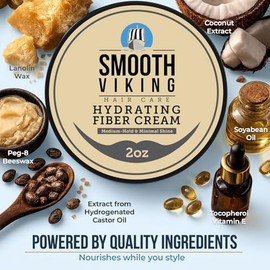 Fibra para el Peinado del Cabello para Hombres - El Mejor Producto Moldeable con Fijación Media y Brillo Mínimo - Para Peinados Modernos - Espesa, Texturiza y Aumenta el Volumen en el Cabello Debilitado - 2 OZ - de Smooth Viking por Smooth Viking.