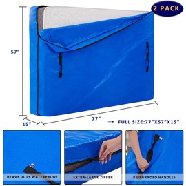 AlexHome Mattress Bag for Moving and Storage,Heavy Duty Tarp Reusable Mattress Storage Bag,Easy Carrier Mattress Moving Cover (Full Size,2 Pack)