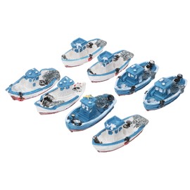 IMIKEYA 8 Pieces Miniature Boat Sailing Boat Yacht Miniature Boat Model Resin for Decoration Garden Pool Aquarium Party Unisex Adult
