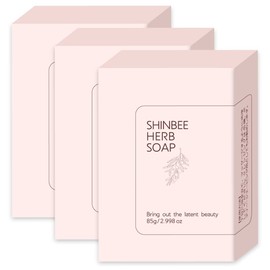 Shinbee Shinbee Korean New Herbal Soap, 3.0 oz (85 g), Set of 3, Solid Soap, Shinbi, Korean Soap, For Cleaning Pores, Facial Cleansing, Makeup Remover, Washable Whole Body, Natural Korean Cosmetics, Soap Shampoo, Soap, Drying, Moisturizing