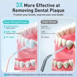 COSLUS COSLUS Water Dental Flosser Teeth Pick: Portable Cordless Oral Irrigator 300ML Rechargeable Travel Irrigation Cleaner IPX7 Waterproof Electric Flossing Machine for Teeth Cleaning C20(F5020E) White