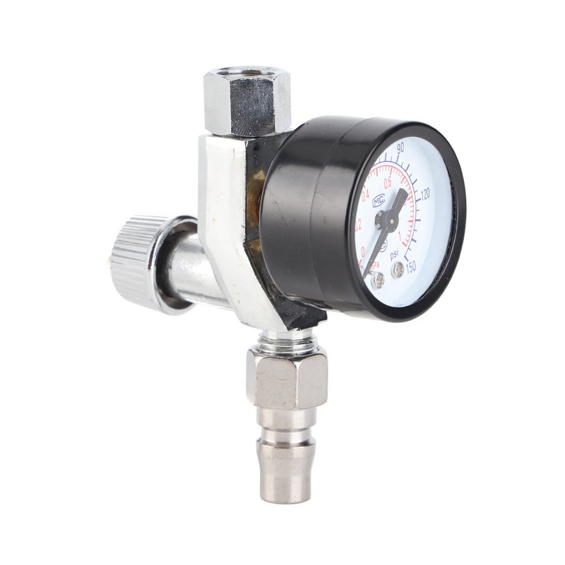 Mini Adjustable Spray Gun Air Regulator With Pressure Gauge Diaphragm