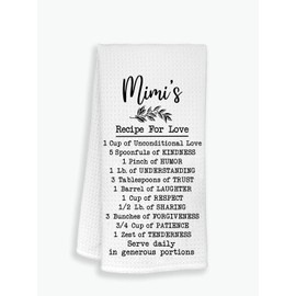 GavinsDesigns Mimis Recipe for Love Kitchen Towel - Funny Kitchen Towel Gifts for Mimi - Soft and Absorbent Kitchen Tea Towel Birthday Ideas - Mimi Kitchen Towel